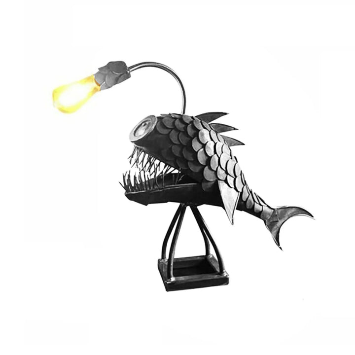 Fishing Light Table Lamp – Handmade Adjustable Lamp with Rustic Fish Design | Noxord