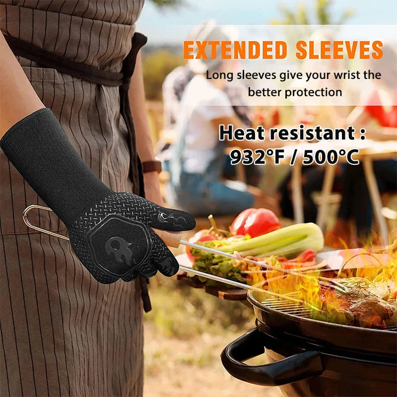 Noxord | ThermaGrip Heat Resistant Grill Glove | Silicone & Cotton | Non-slip & fireproof up to 800 °C | For Grill, Oven & BBQ | 1 Piece