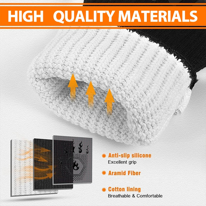 Noxord | ThermaGrip Heat Resistant Grill Glove | Silicone & Cotton | Non-slip & fireproof up to 800 °C | For Grill, Oven & BBQ | 1 Piece