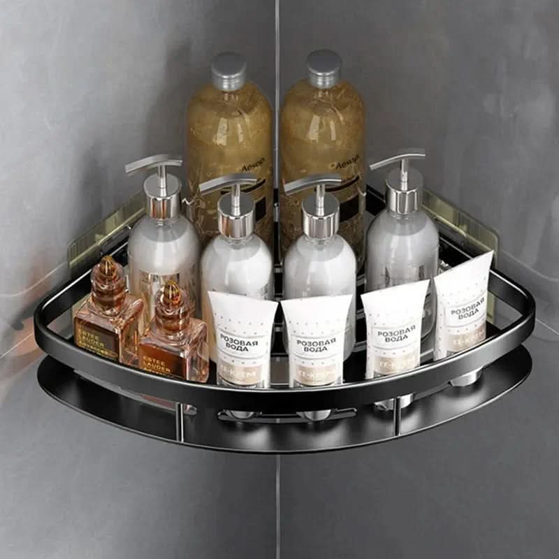 No-Drill Aluminium Corner Bathroom Cabinet