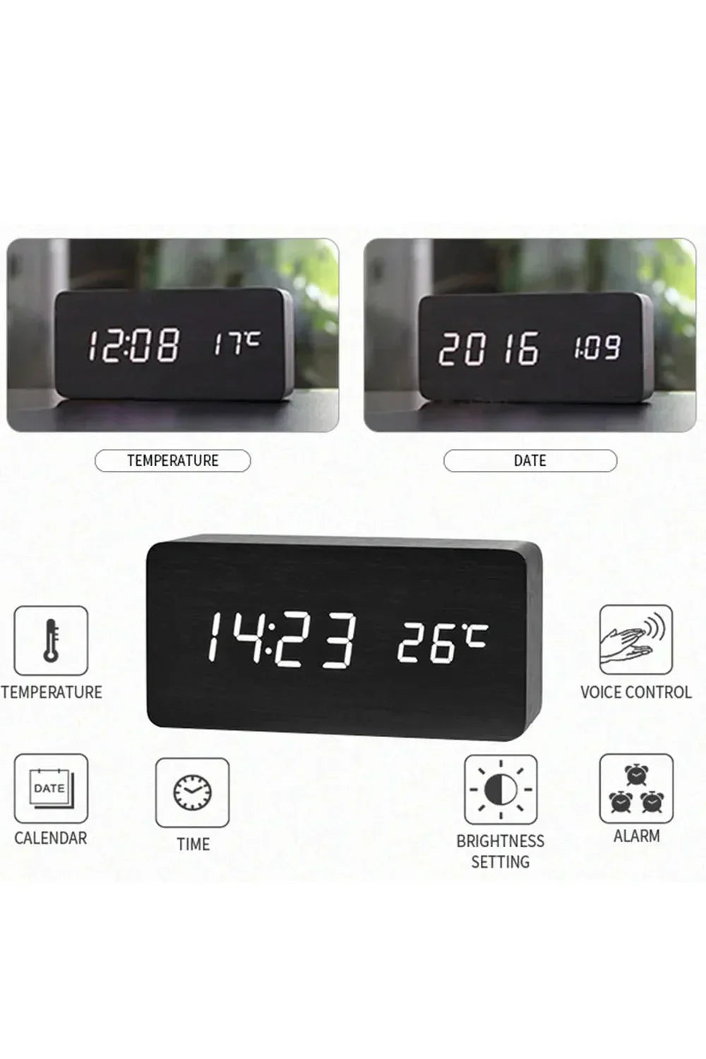 Digital LED Clock – 3 Display Functions