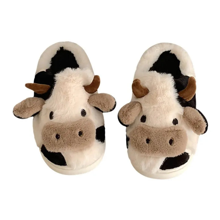 Funny Cow Slippers for Men and Women – Fluffy Winter Slippers, Cozy and Warm, Non-Slip and Soft for Home | Kalsten