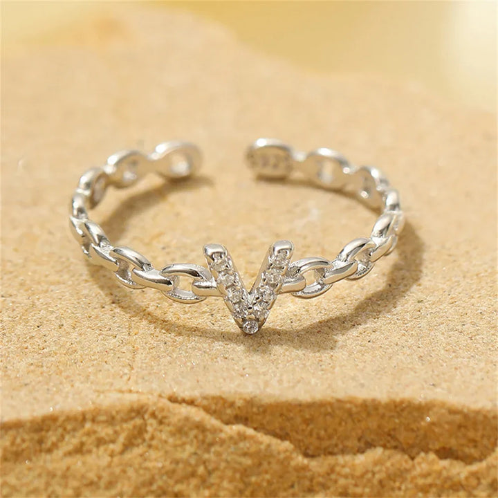 Kalsten | Dainty Diamond Letter Initial Ring