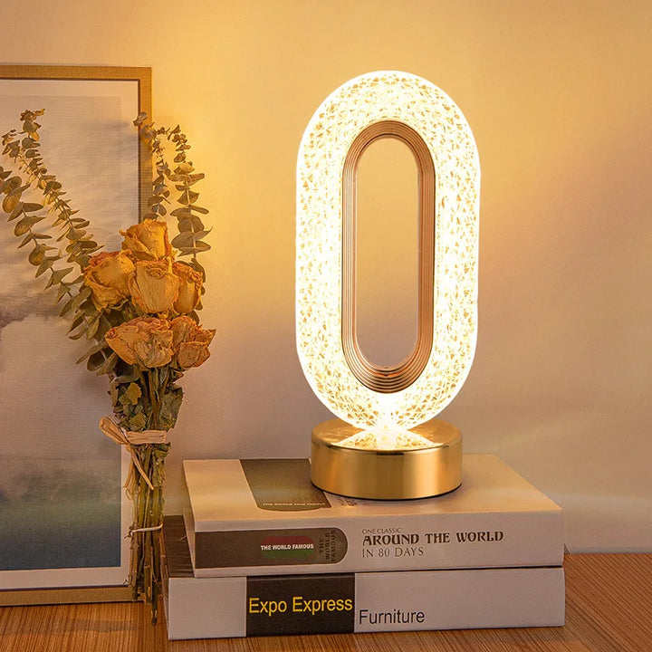 Crystal LED Table Lamp: Dimmable, USB Charging, Touch & Remote Control | Noxord