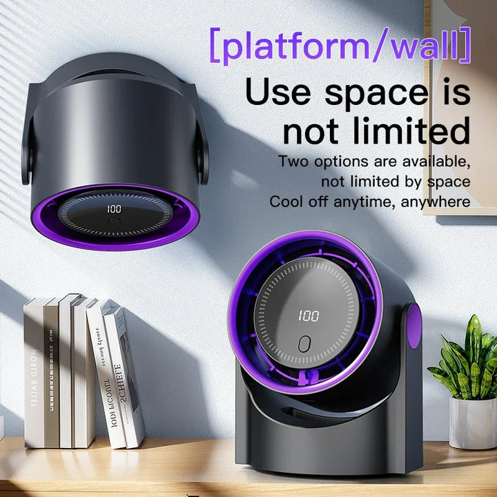 Kalsten | Airiqo Bladeless USB Fan | 100 Levels | Whisper Quiet & Energy Efficient | Portable & Wall Mountable