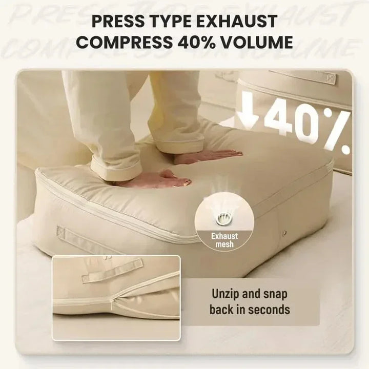 Storage bag for bedding with 40% space savings | Kalsten