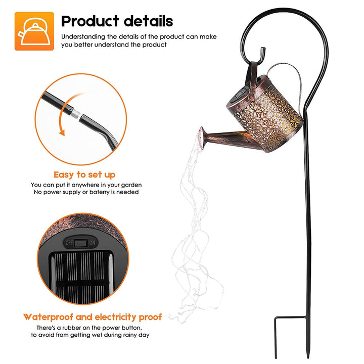 Garden Watering Solar-Powered Can Patio Light | Noxord