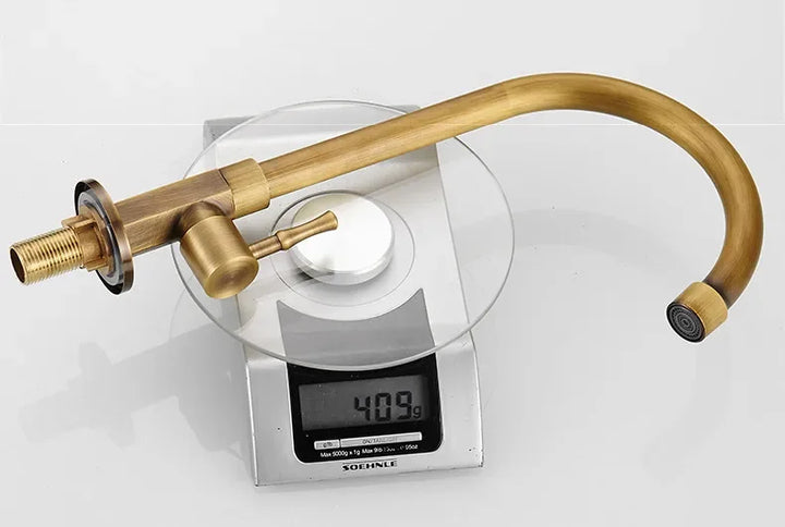 Swan Neck Kitchen Faucet - Timeless Antique Brass Kitchen Faucet with Swan Neck Design Kalsten