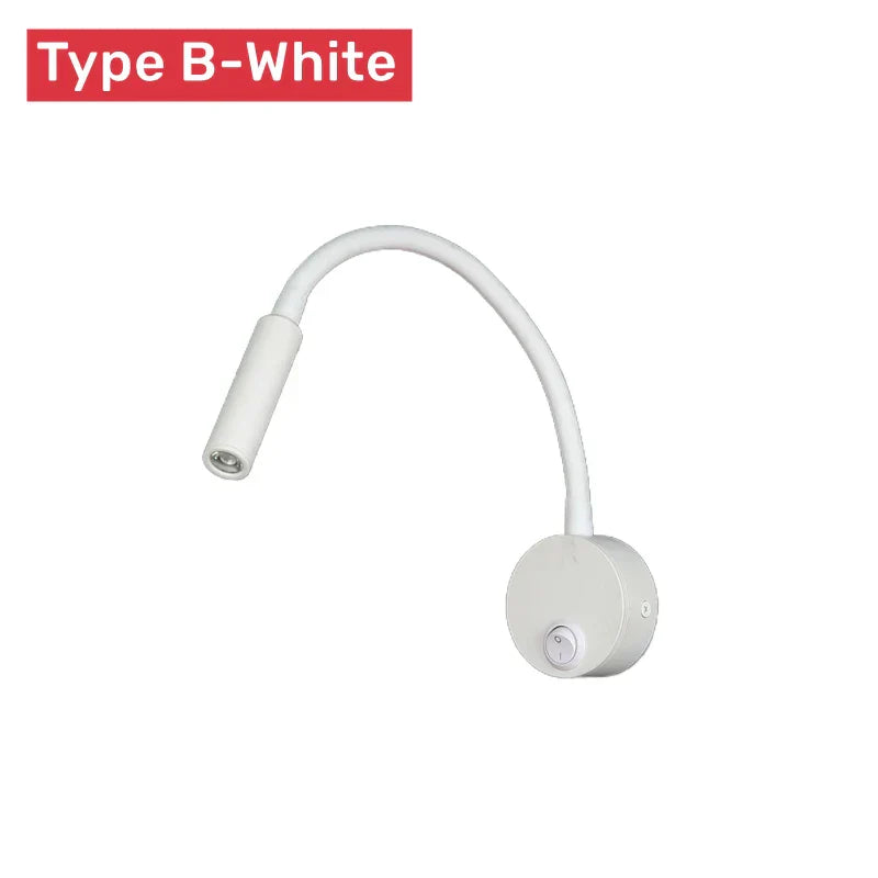 Kalsten | Modern Flexible LED Reading Wall Lamp with Switch for Bedroom and Study - 1W/3W
