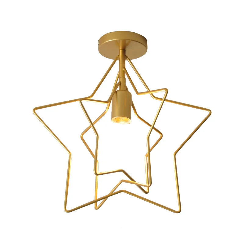 Modern Metal Gold Ceiling Light – Industrial Iron Pendant Lamp for Living Room, Bedroom, Aisle, Loft, E27 Home Lighting Fixture | Kalsten