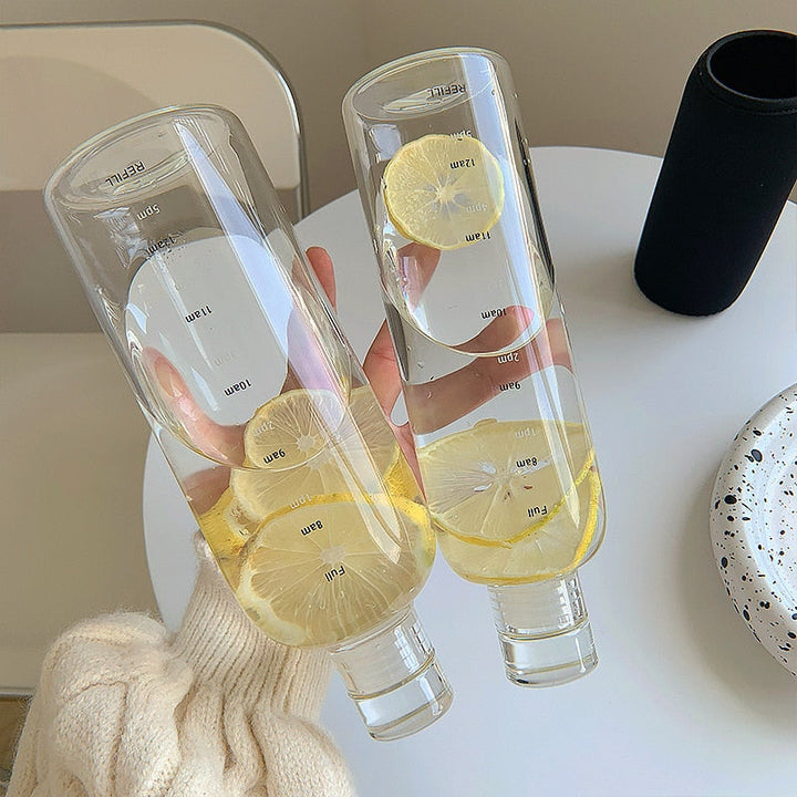 Kalsten | Time Scale Heat-Resistant Glass Water Bottle
