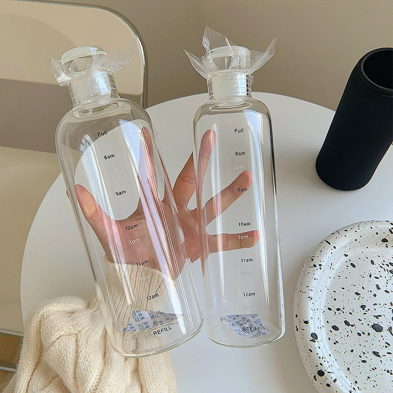 Kalsten | Time Scale Heat-Resistant Glass Water Bottle