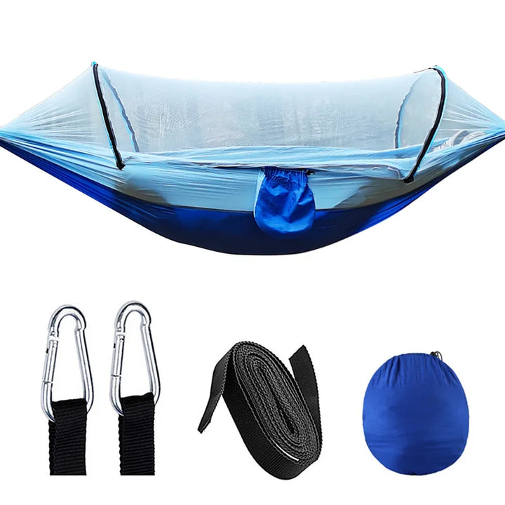 OutdoorRelax Hammock with Mosquito Net and Quick Closure – 200 kg load capacity | Kalsten