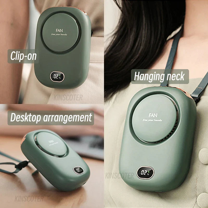 Kalsten | VENTIWISE Mini Fan | 3-Speed Turbo | LED Display & Battery 2000 mAh | Compact & Rechargeable