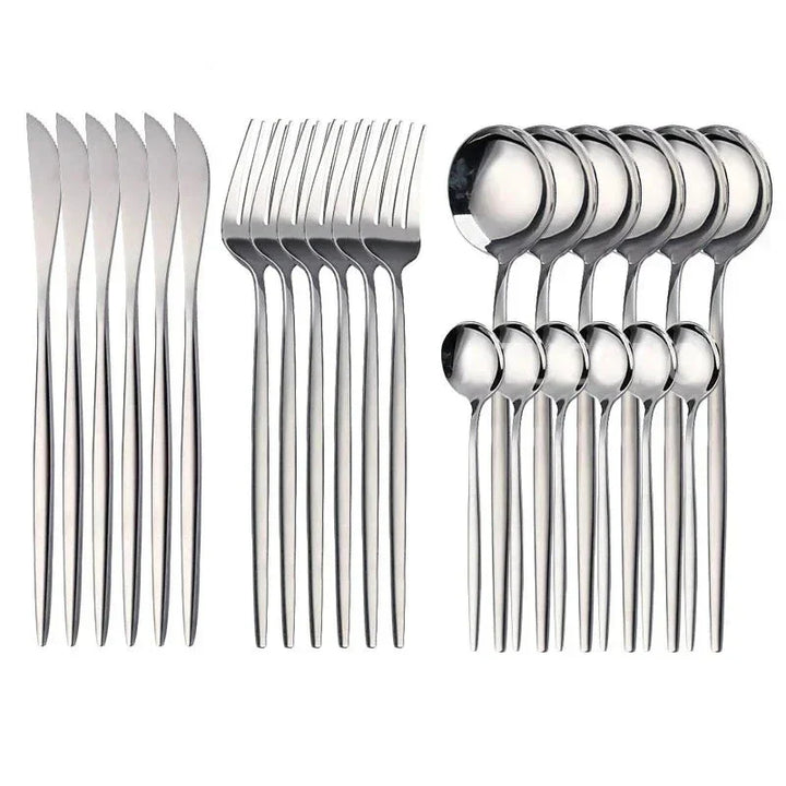 Golden Cutlery Set Luxury – 24-Piece For Stylish Dining Experience Kalsten