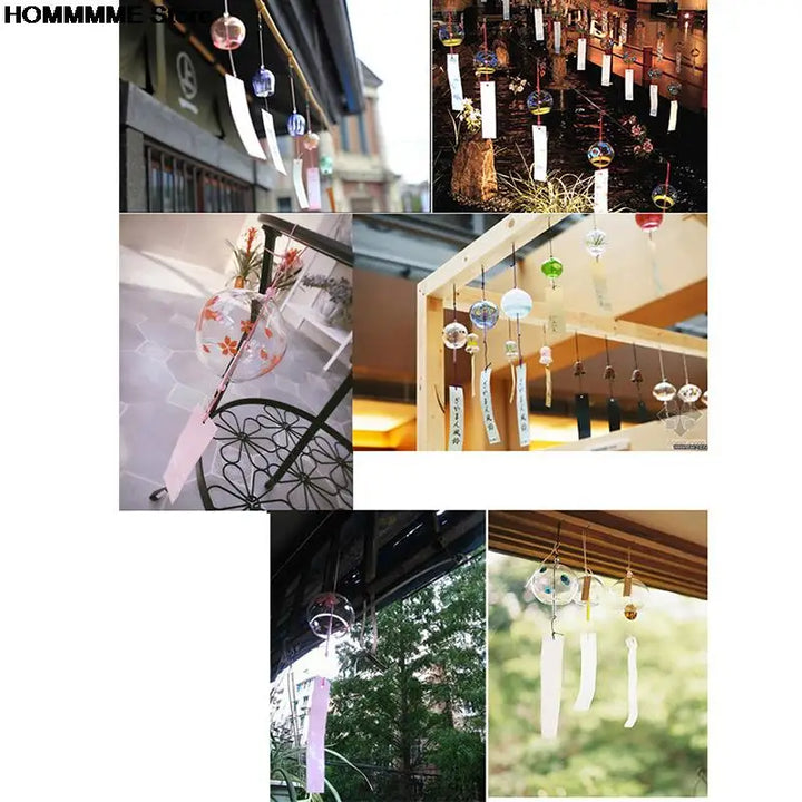 Kalsten | Yumeko Glass Wind Chime | Japanese Style | Handcrafted | Clear Sound | Decorative Pendant