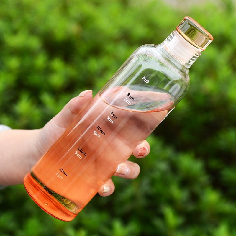Heat-Resistant Glass Water Bottle – Time Scale Design