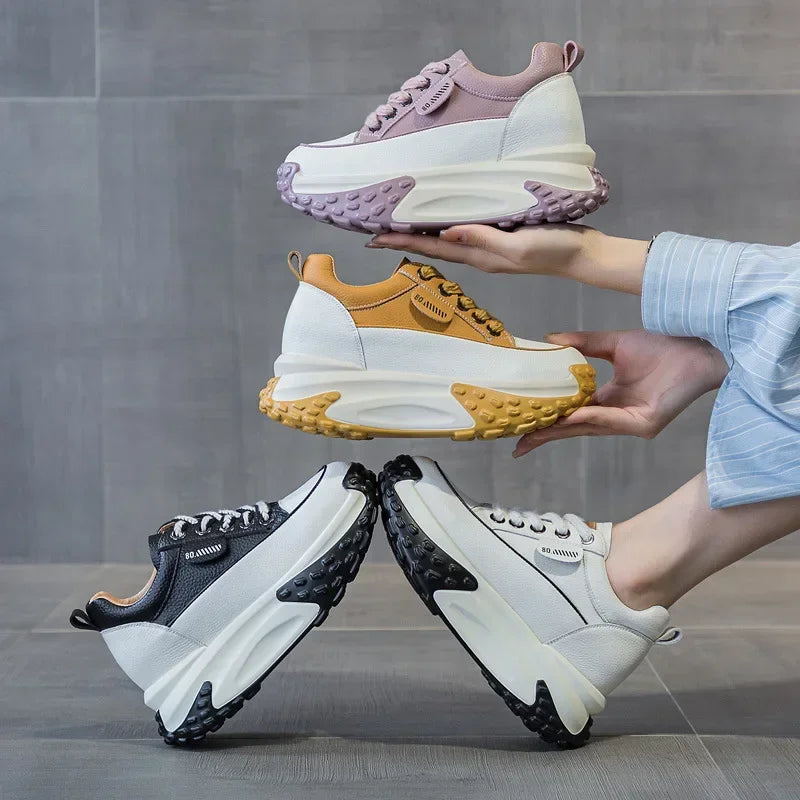 Kalsten | 7 cm Platform Wedge Sneakers made of Leather