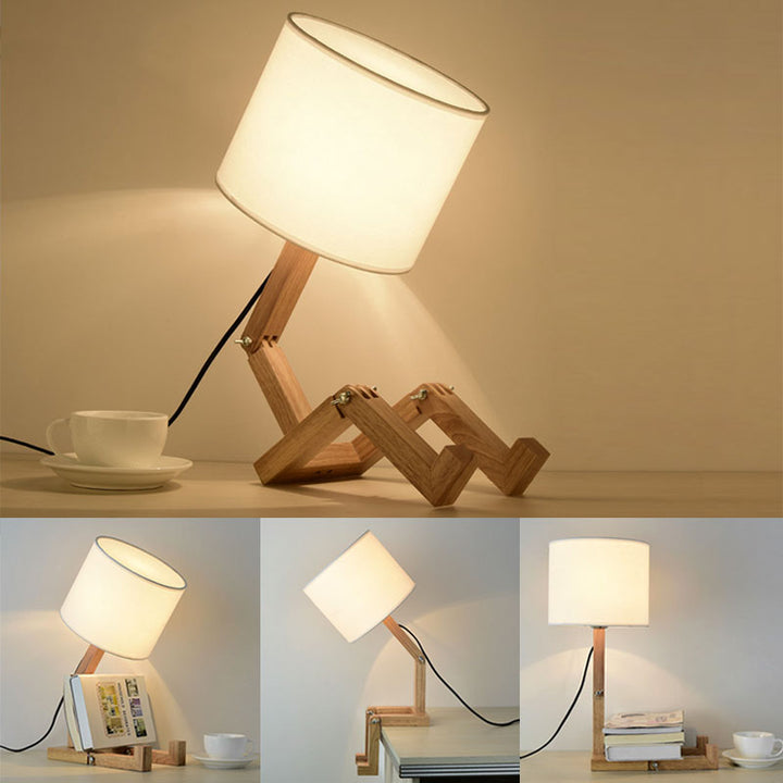 Robot Form Wood Table Lamp | Kalsten