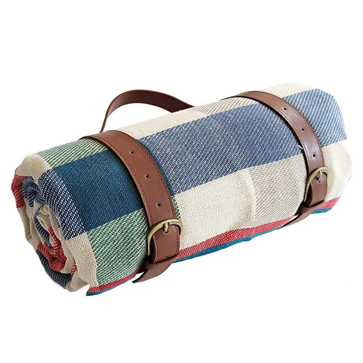 Picnic blanket water-repellent with leather carrying strap | Kalsten