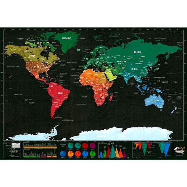 Scratch Off World Map (2 Sizes) | Kalsten