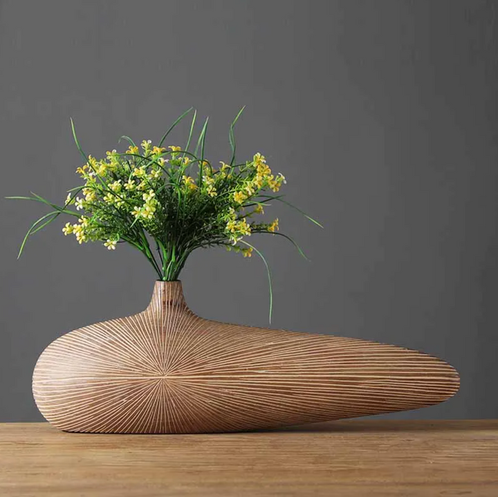 Noxord | ClayAura Sahara Sculptured Vase | Handmade | Modern Decor for Home | Elegant Design