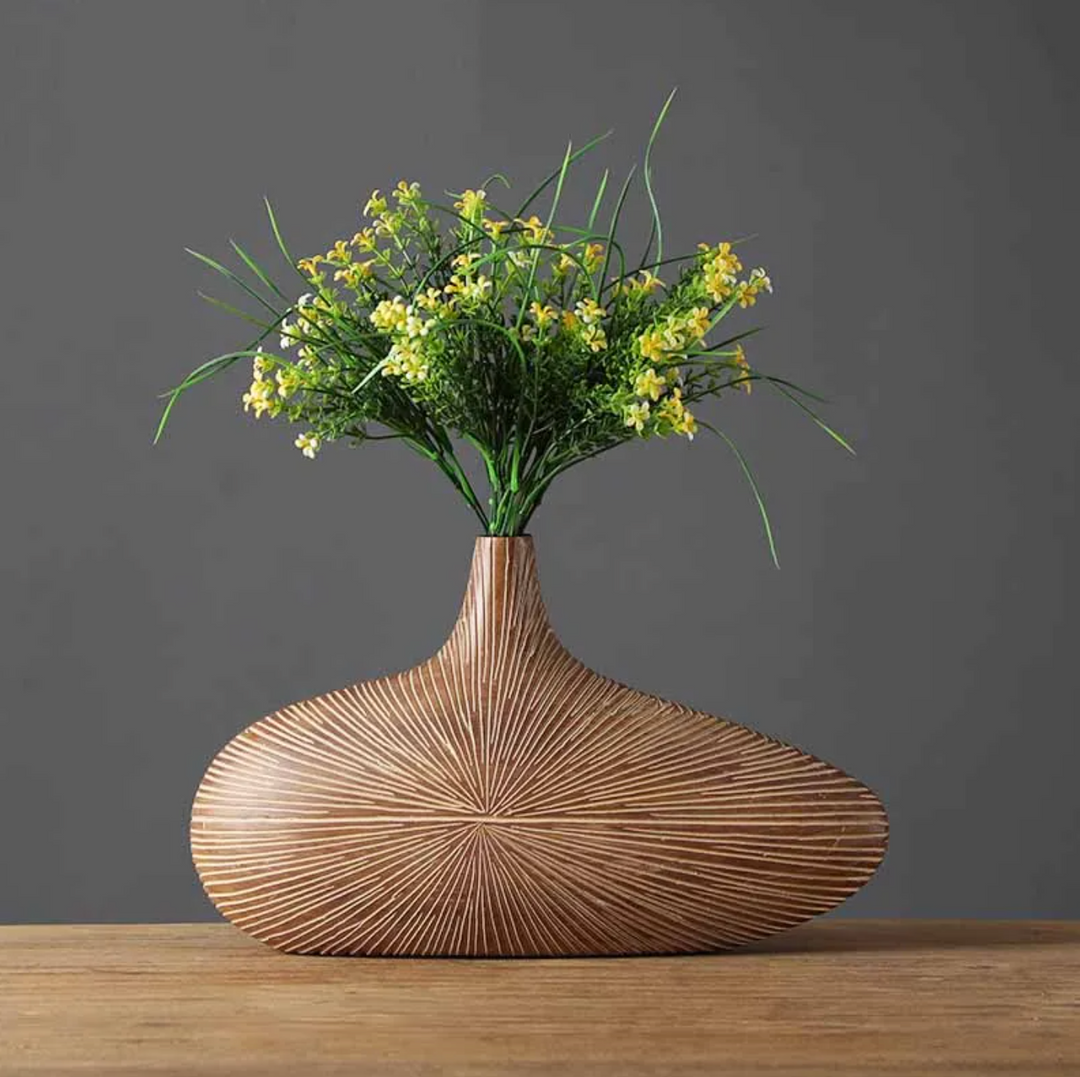 Noxord | ClayAura Sahara Sculptured Vase | Handmade | Modern Decor for Home | Elegant Design
