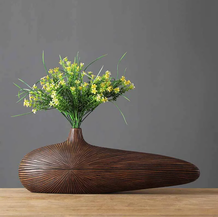 Noxord | ClayAura Sahara Sculptured Vase | Handmade | Modern Decor for Home | Elegant Design