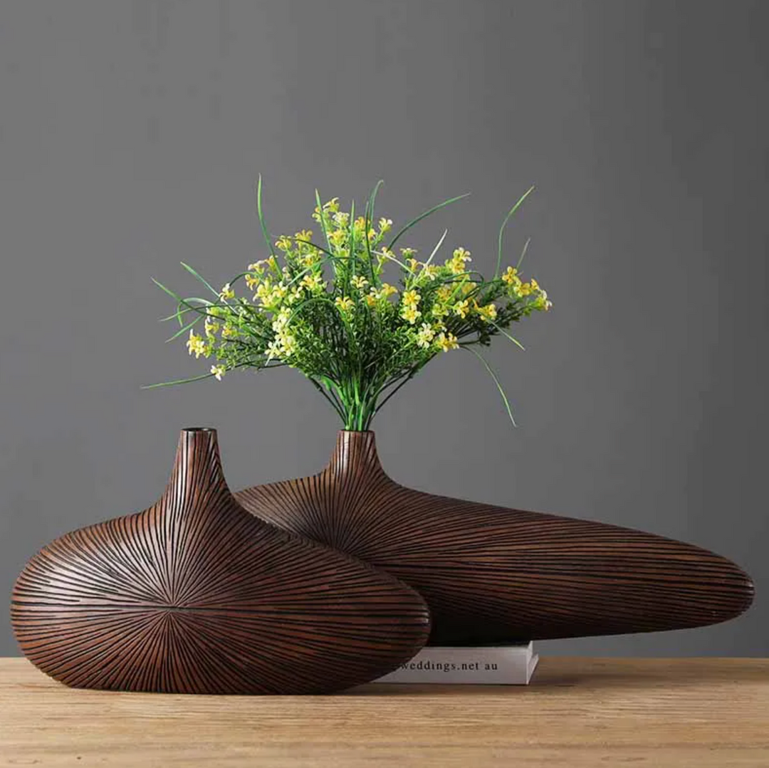 Noxord | ClayAura Sahara Sculptured Vase | Handmade | Modern Decor for Home | Elegant Design