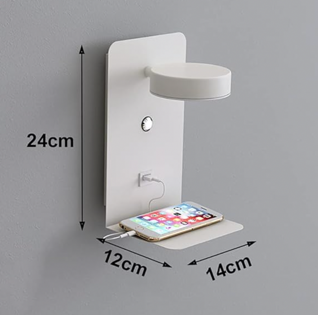 Dimmable LED Wall Lamp with USB Port