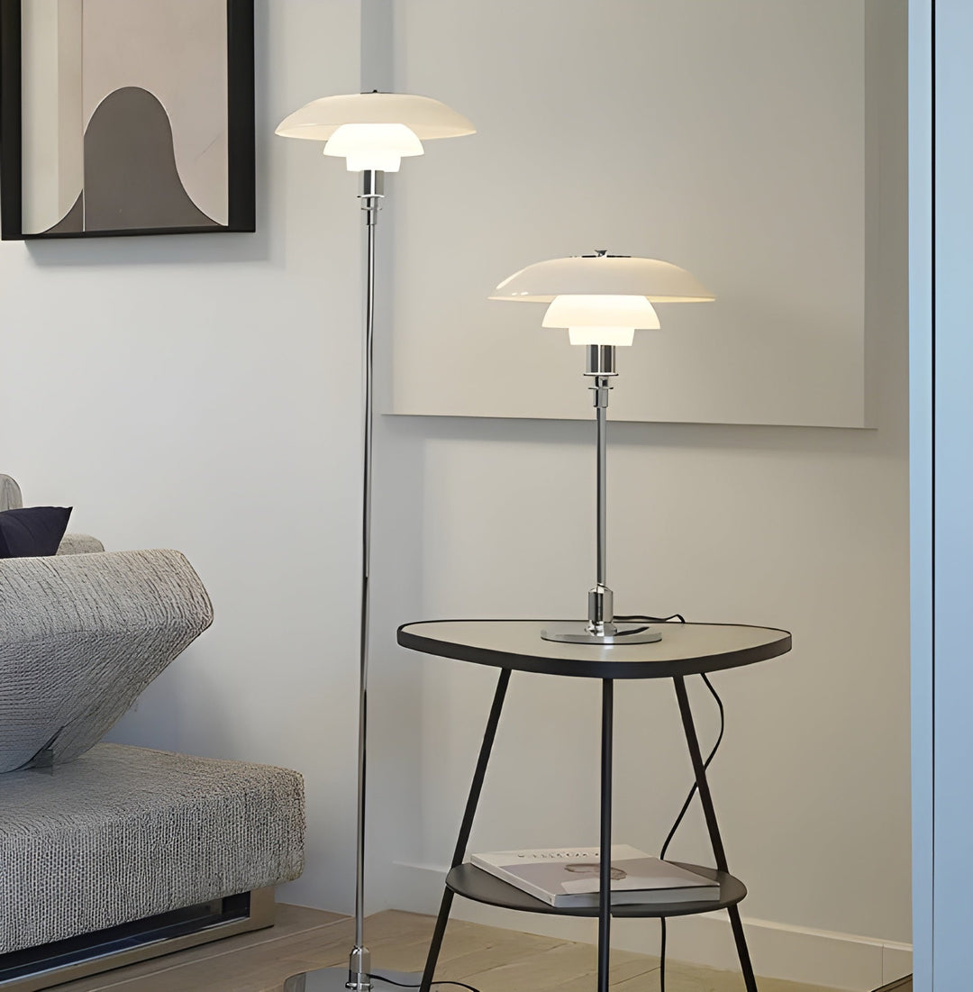 NordiGlow LED Table Lamp – Elegant glass design in Nordic style, dimmable lighting for office, living room or bedroom | Kalsten