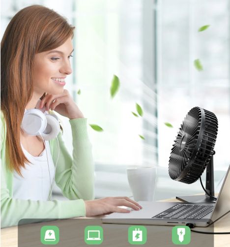 Mira Oscillating USB Fan – Quiet, Compact & 4 Speeds for Desks and Nightstands | Kalsten