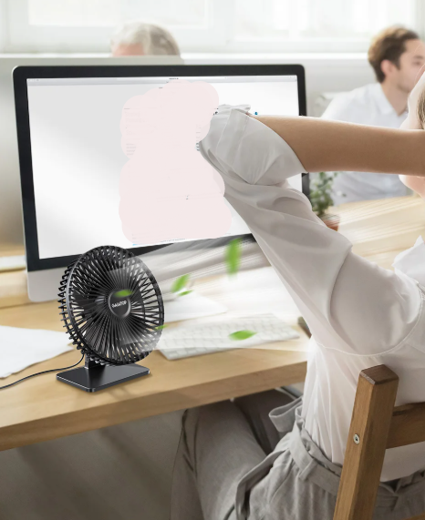 Mira Oscillating USB Fan – Quiet, Compact & 4 Speeds for Desks and Nightstands | Kalsten