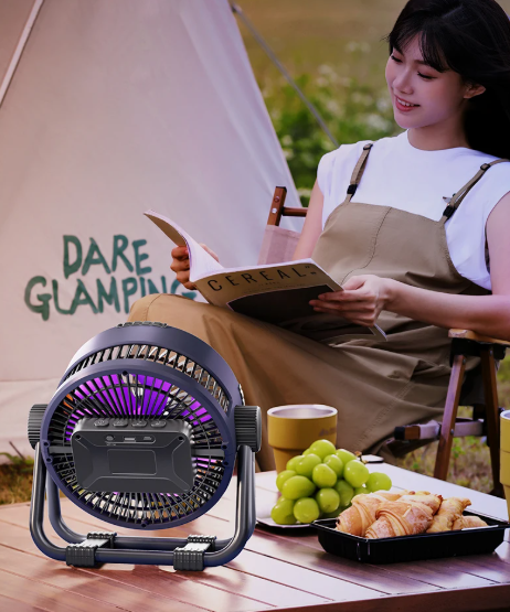Riley 3-in-1 Camping Fan with LED and Powerbank – 20,000mAh Outdoor Fan with Hook & Remote Control | Kalsten