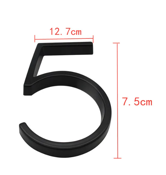 Kalsten | House Numbers Modern Black Metal Floating Style