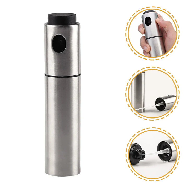 Kalsten | Oil Sprayer CULINARA FineMist | 100 ml Stainless Steel Spray Bottle | For Oil, Vinegar & BBQ | Refillable & Fine Dosage