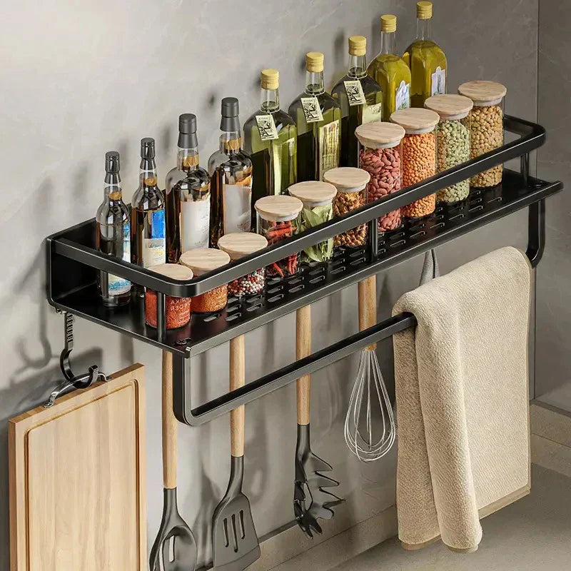 Wall-Mounted Aluminium Kitchen Storage Shelf