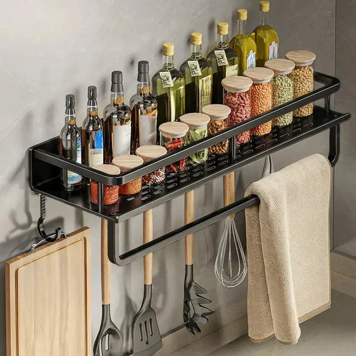 Wall-Mounted Aluminium Kitchen Storage Shelf