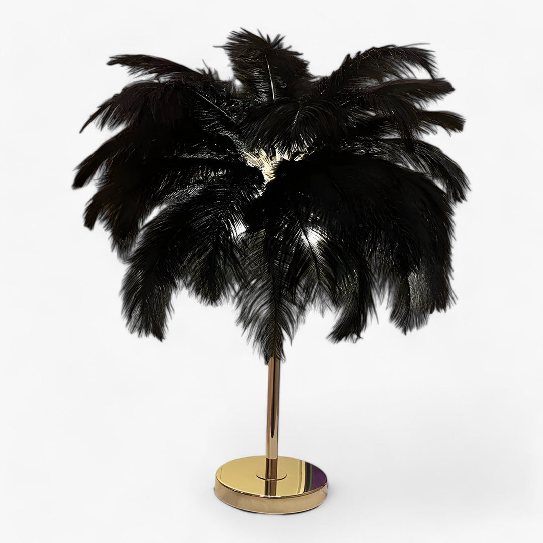 FeatherGlow | Table lamp with touch control - LED with feathers for weddings and room decoration | Kalsten