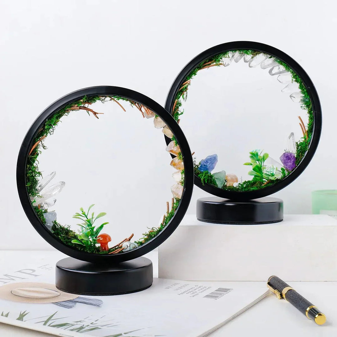 elegant - Round Frame - Green Crystals - Chic Decoration | Kalsten