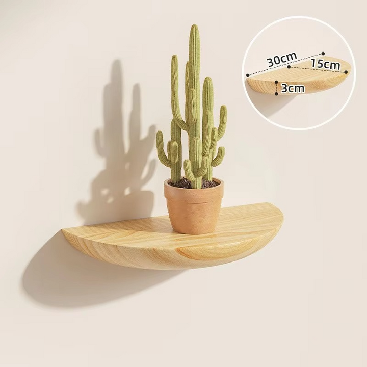 Half-Round Triple Floating Wall Shelf
