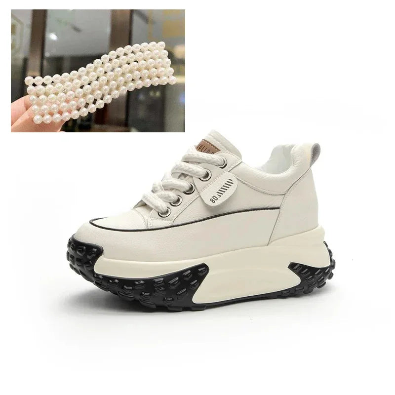 Kalsten | 7 cm Platform Wedge Sneakers made of Leather