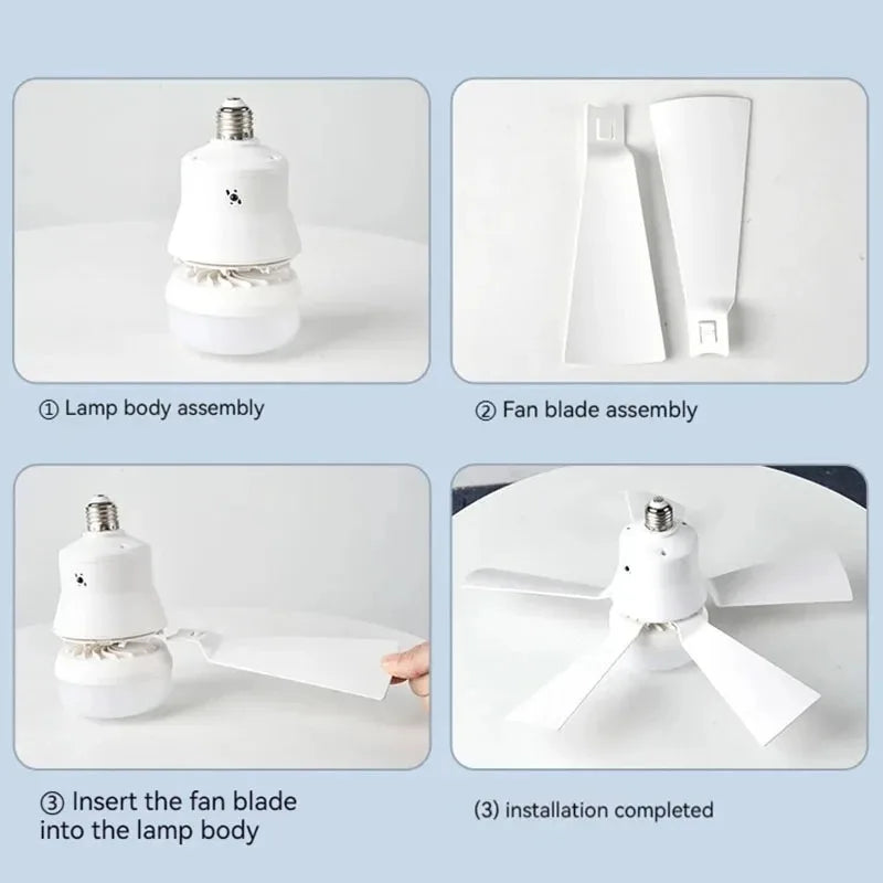 Ceiling Fan LED with Remote Control – Dimmable 30W, E27 Base, Modern Smart Wireless Fan Light for Bedroom and Living Room | Kalsten