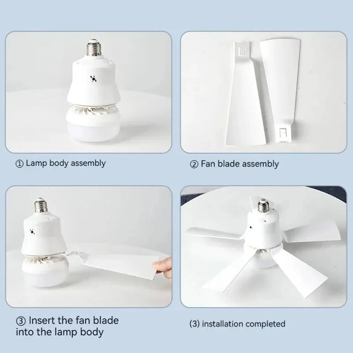 Ceiling Fan LED with Remote Control – Dimmable 30W, E27 Base, Modern Smart Wireless Fan Light for Bedroom and Living Room | Kalsten