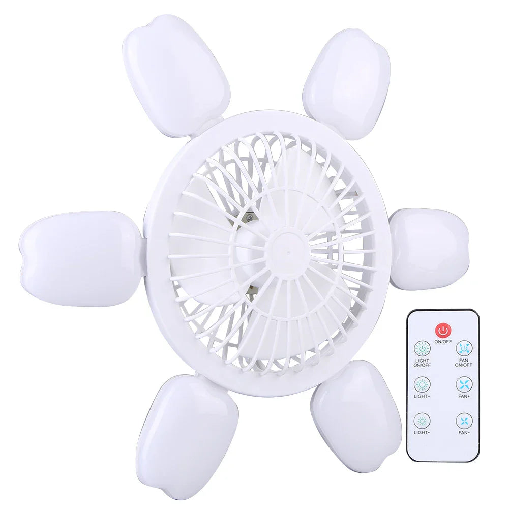 Silent Adjustable Remote Control Ceiling Foldable Fan Lamp | Noxord