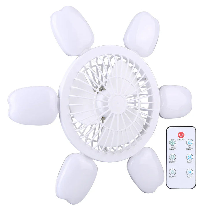 Silent Adjustable Remote Control Ceiling Foldable Fan Lamp | Noxord
