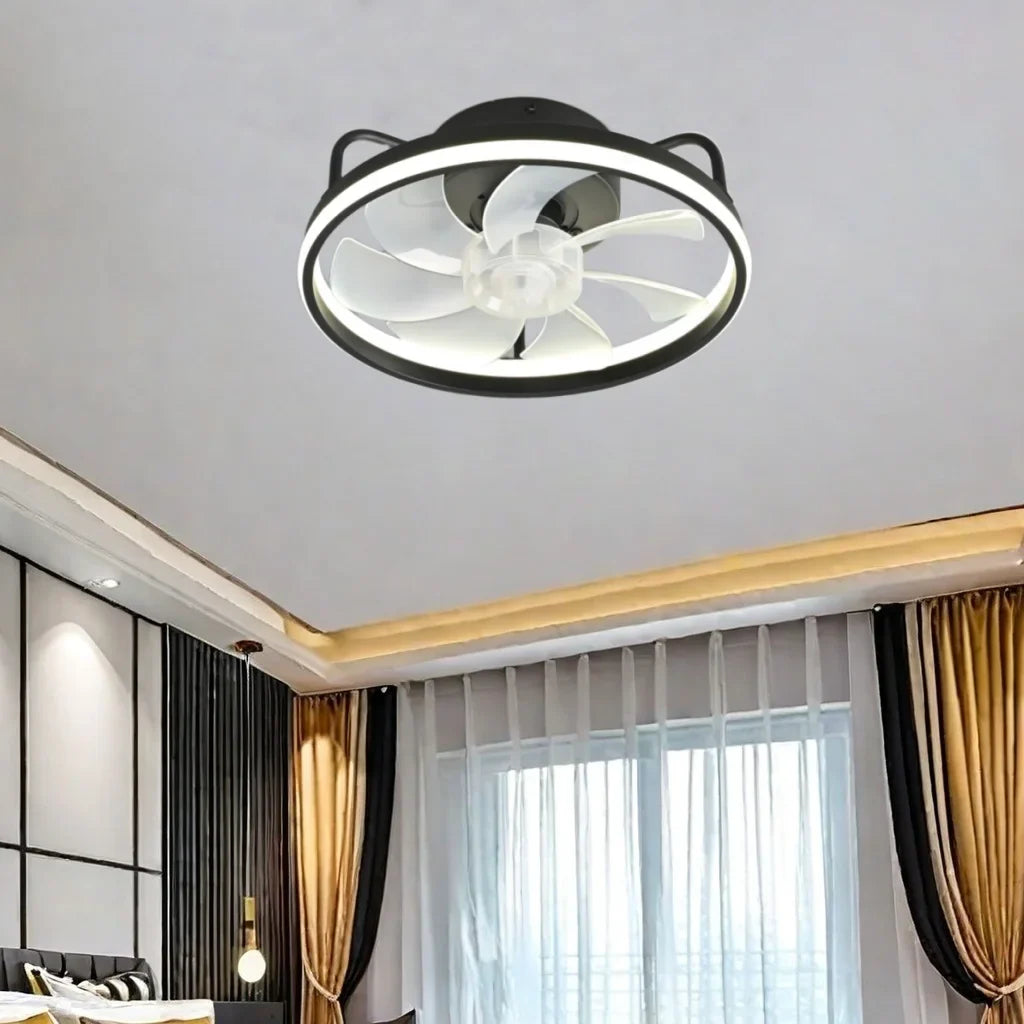 Modern LED Ceiling Fan Light with DC Motor - 6 Speed, Timer, Low Floor Attic Fan, Remote Control Decorative Light | Kalsten