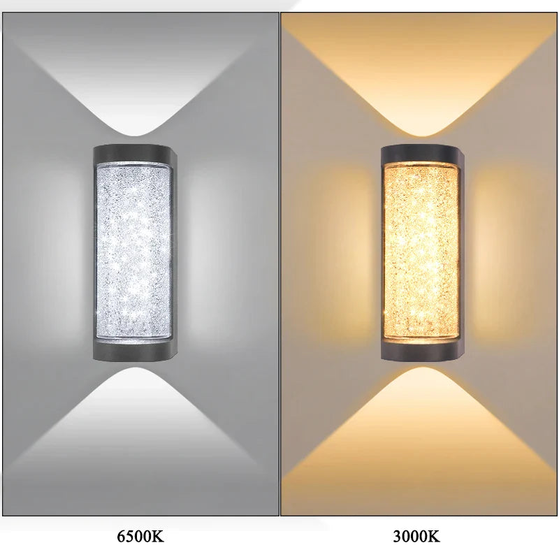 Modern Waterproof LED Outdoor Wall Lamp – Crystal Wall Sconce for Garden, Patio, and Doorway Lighting | Kalsten