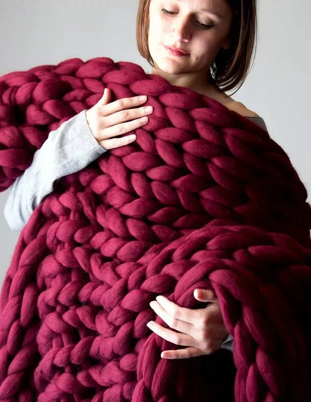 Kalsten | Chunky Knit Blanket – Cozy Wool Blanket for Every Room – Soft & Warm – Perfect for Sofa and Bed