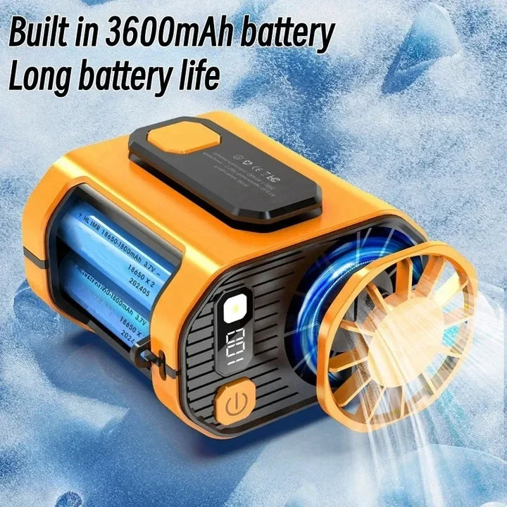20000mAh Portable Waist Fan - Strong Wind Hanging Neck Fan with Power Bank and LED Lighting for Outdoor Sports and Work | Kalsten